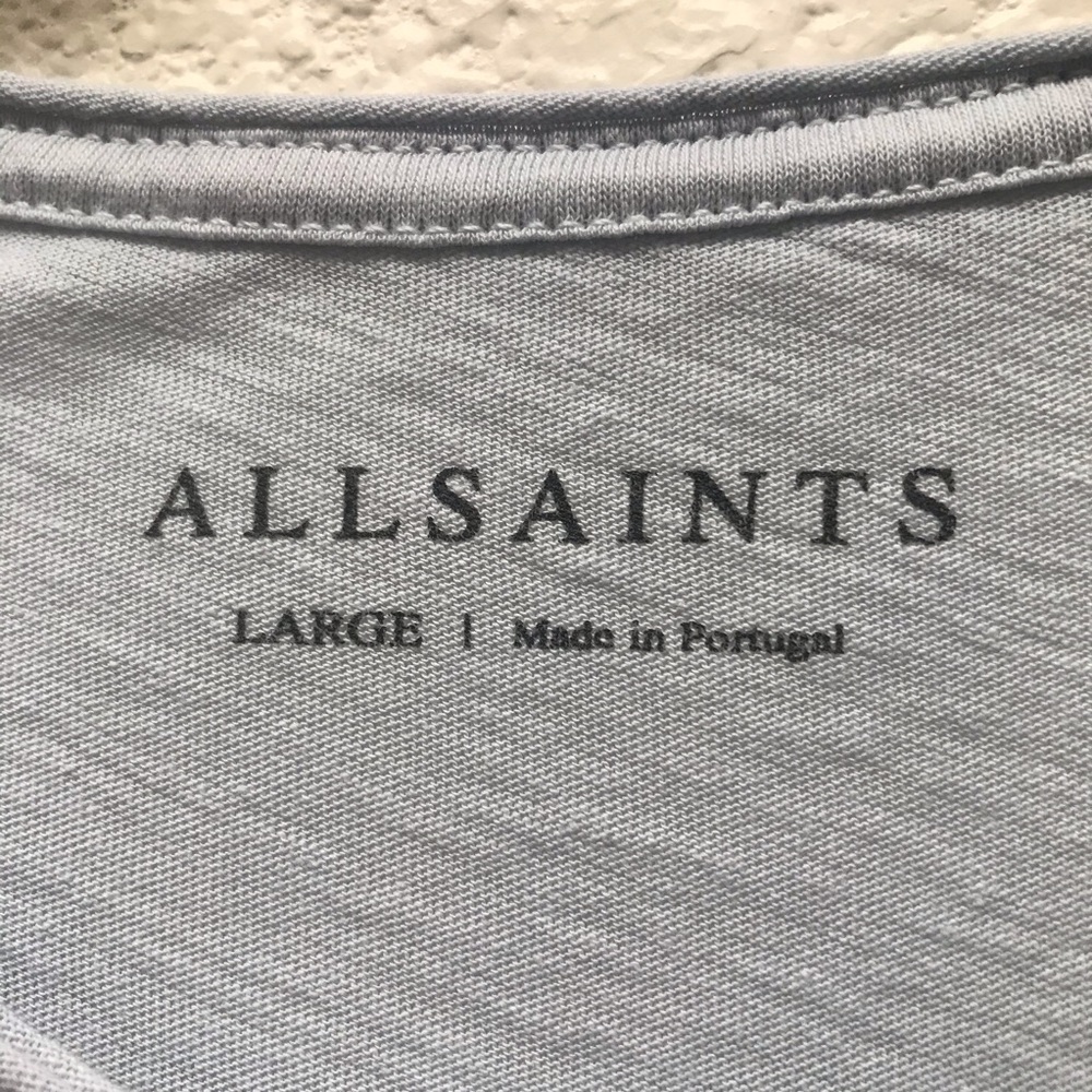 AllSaints | Figure Short Sleeve Crew Tee Soft Blue - Picture 3 of 7